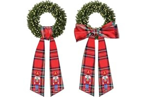 YOIRRAT Wreath Sash for Front Door Wreath Satin Sash - Christmas Red