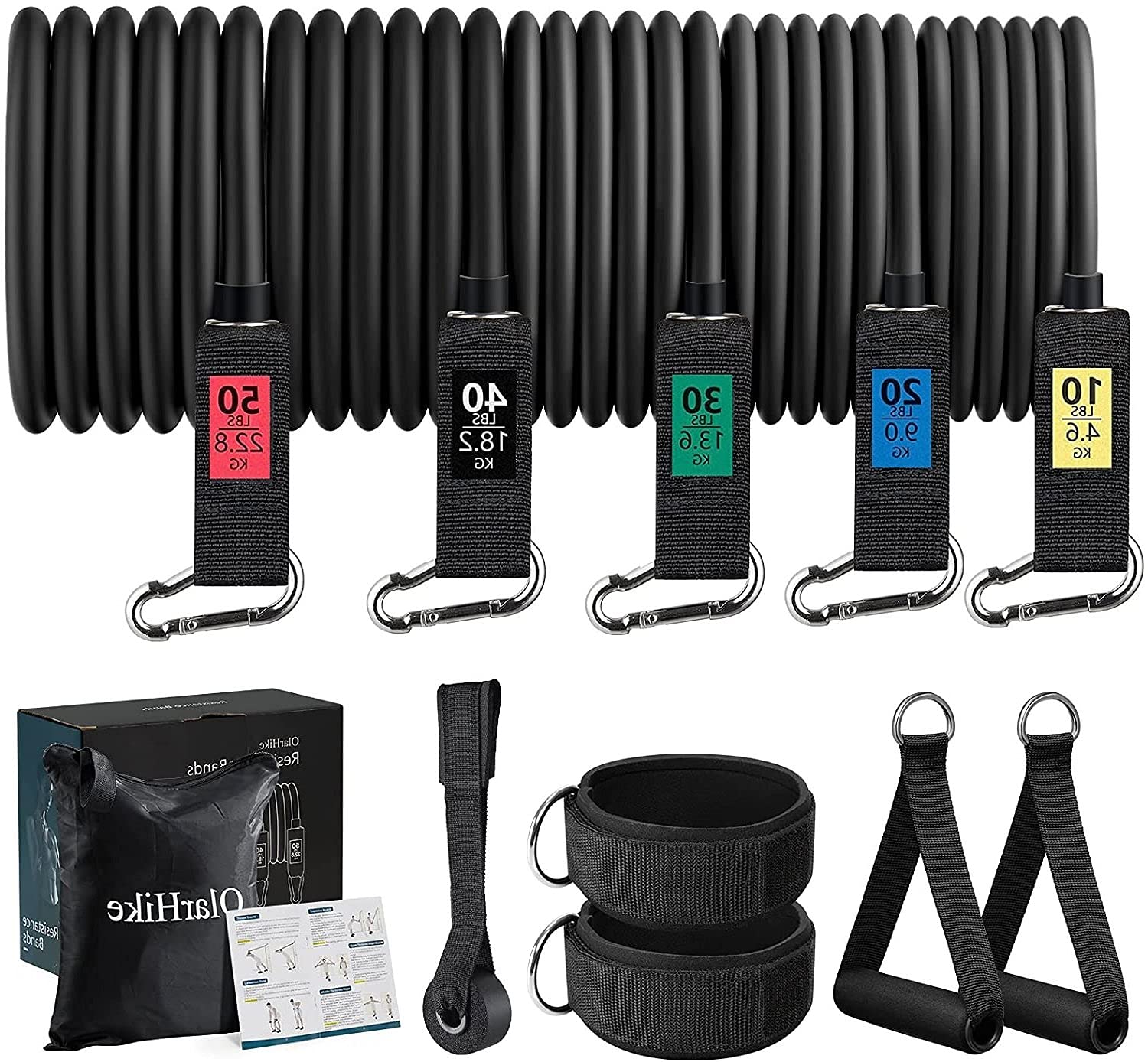 Resistance Bands Set, Exercise Bands for Men & Women, Workout Bands with Handles for Working Out, Fitness