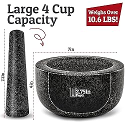 Priority Chef Heavy Duty Large Mortar and Pestle
