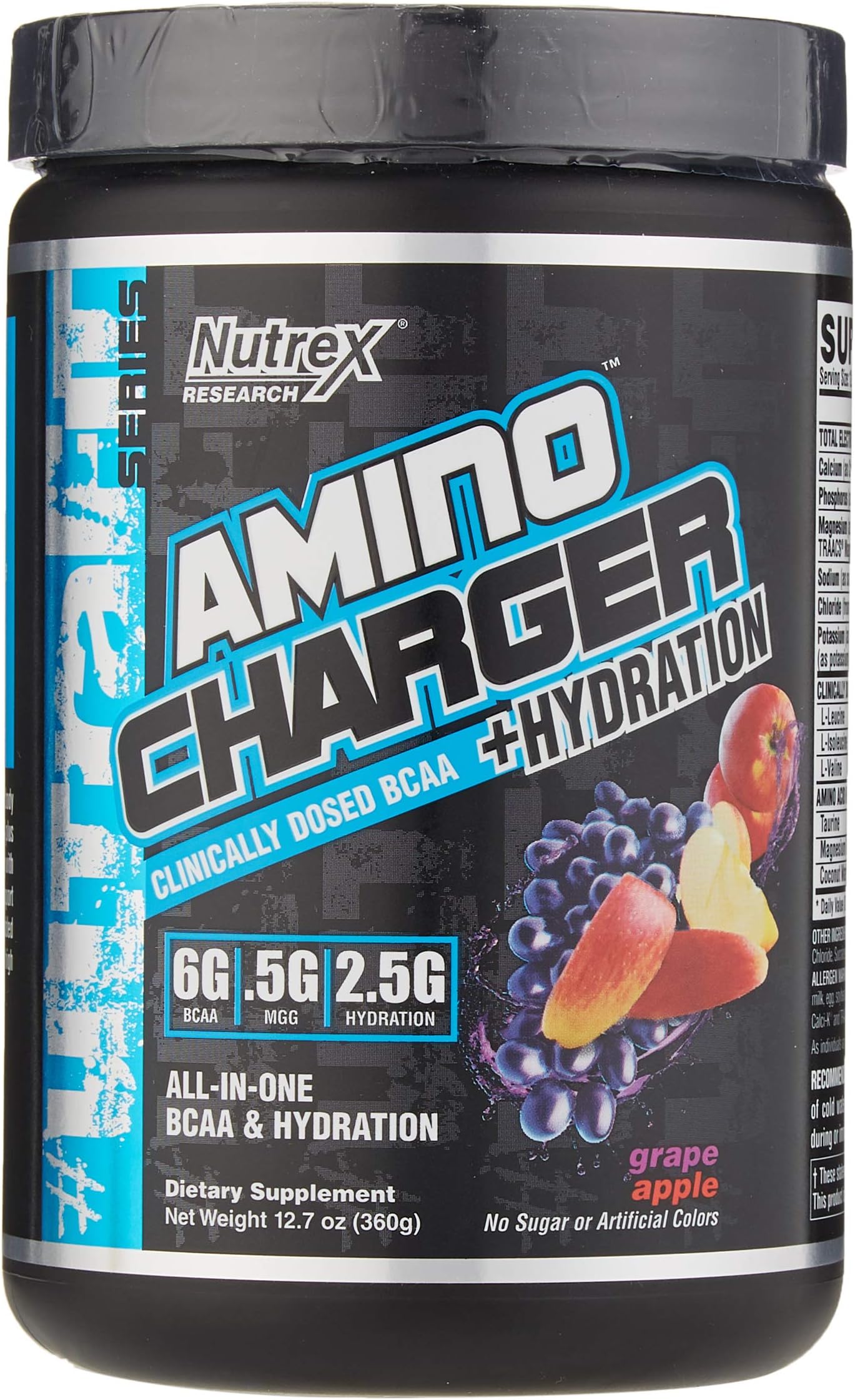 Nutrex Research Amino Charger + Hydration Suport Supplement, Grape Apple