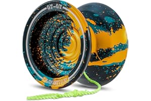 WATIEOBOO Responsive Metal Yoyo Professional yoyo, Professional Unresponsive Yo yo for Adults Pro Metal Trick Yo-yo with Yo Yos Bearing Kit 10 Strings, Case & Gloves - Black Blue Orange