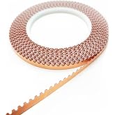 ARTIMUSES Black Backed 7/32 Inch Scalloped Copper Foil Tape for Stained Glass, DIY Handicrafts, Crafting