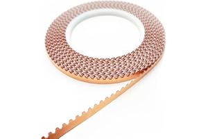 ARTIMUSES Black Backed 7/32 Inch Scalloped Copper Foil Tape for Stained Glass, DIY Handicrafts, Crafting