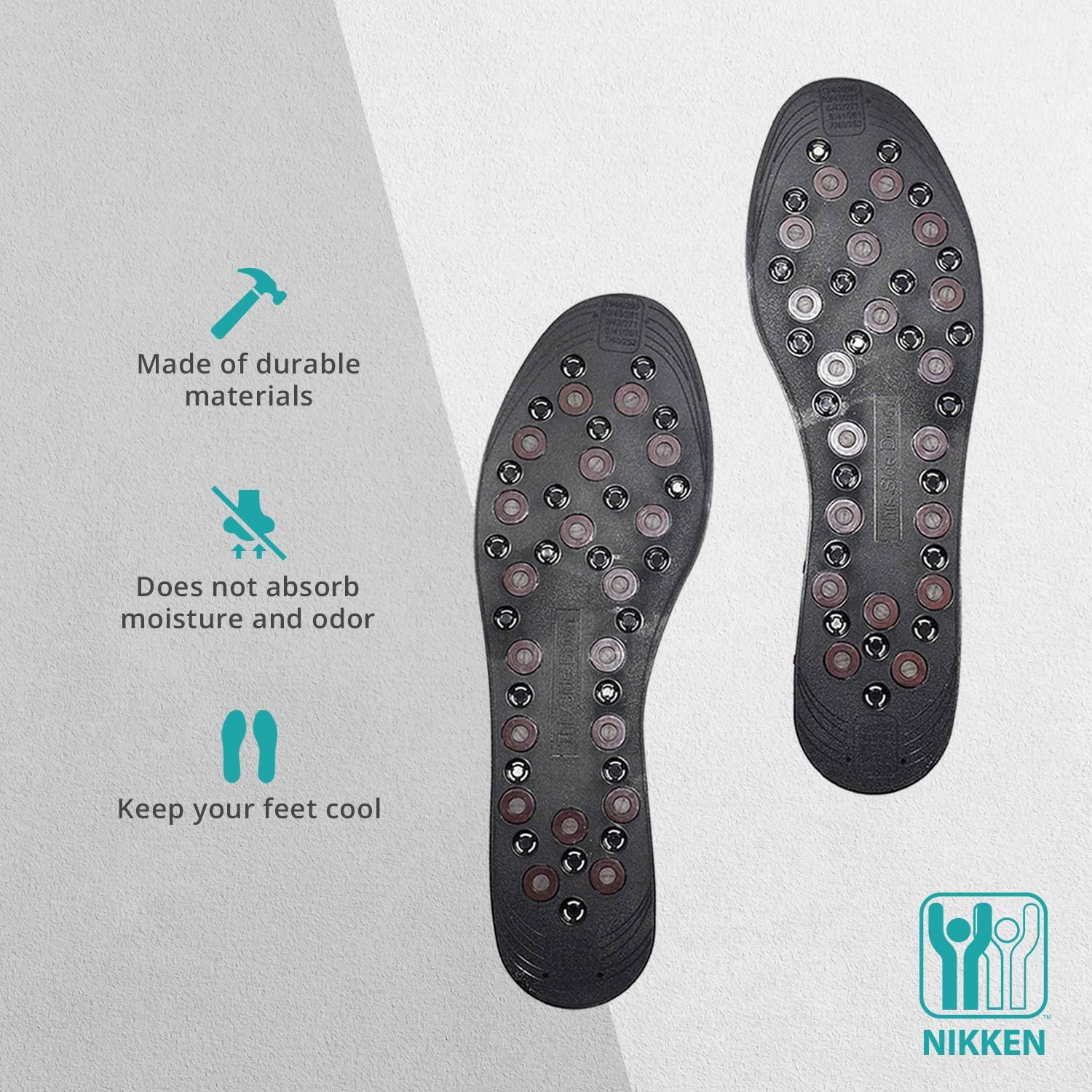 Nikken 1 mStrides Insoles, 20211, Men Shoe Sizes 7 to 12, Pair, Cut to Fit, Magnetic Therapy, Improve Blood Circulation, Kenko: Health & Personal Care