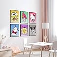 W.O.W.A - Hello Kitty Themed Nursery Decor for Baby Girls - Set of 6 Vibrant Posters for Kids and Teens Bedroom (8"x10", UNFRAMED)