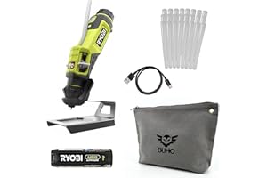 Buho Portable Lithium Glue Pen Accesory Bundle - Cordless Glue Pen 24 Pack Glue Sticks Zipper Tool Pouch 2.0 Ah USB Lithium Battery Charging Cable Drip Tray Stand