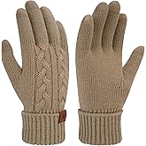 ZASFOU Womens Winter Gloves Touchscreen Knit Gloves Elastic Cuff Warm Gloves for Women Cold Weather Gifts