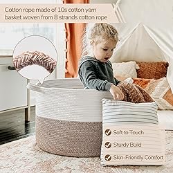 INDRESSME XXXLarge Cotton Rope Basket 21.7" x