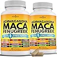NEW AGE Ashwagandha Maca Root Fenugreek Supplement with Tongkat Ali Ginseng - Assists with Overall Health - Made in USA - 120 Count