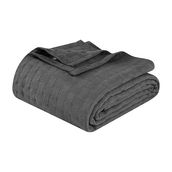 SUPERIOR BASKETWEAVE COTTON BLANKET – SOFT & COMFY MEDIUM-WEIGHT COVER FOR BED, BEDDING, BEDROOM, LIVING ROOM COUCH THROW, LOUNGING – MODERN BOHO WOVEN DESIGN – FULL/QUEEN SIZE, GOLD