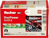 Fischer DuoPower 5 x 25 S Set 50 Plugs 50 Screws Universal Plug view 2