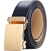 Tonywell Ratchet Belts for Men, Leather Dress Casual Belt, 1 3/8" Adjustable with Comfort Click Buckle