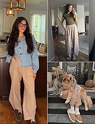 Xiaoxuemeng Womens Baggy Wide Leg Pants Casual