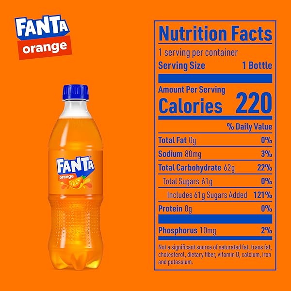 FANTA ORANGE, 16.9 FL OZ, PACK OF 6