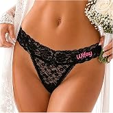 DLSIXNCO Bride Underwear for Women, Embroidered Lace Thong Panties | Bridal underwear for wedding day, bridal shower, bachelorette party, and getting-ready outfits; size S-XXL