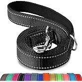 Joytale Reflective Dog Leash for Medium &amp; Large Dogs, 6 FT x 1", Black | Heavy Duty Nylon Webbing, Padded Handle for Comfort, Visible at Night, for Walking &amp; Training