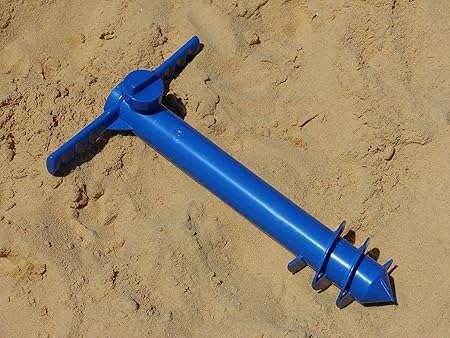 Beach Umbrella Sand Anchor ~ Fishing Pole Holder ~ Tents ~ Canopies ~ Flags ~ Pet Leash Holder (Blue)
