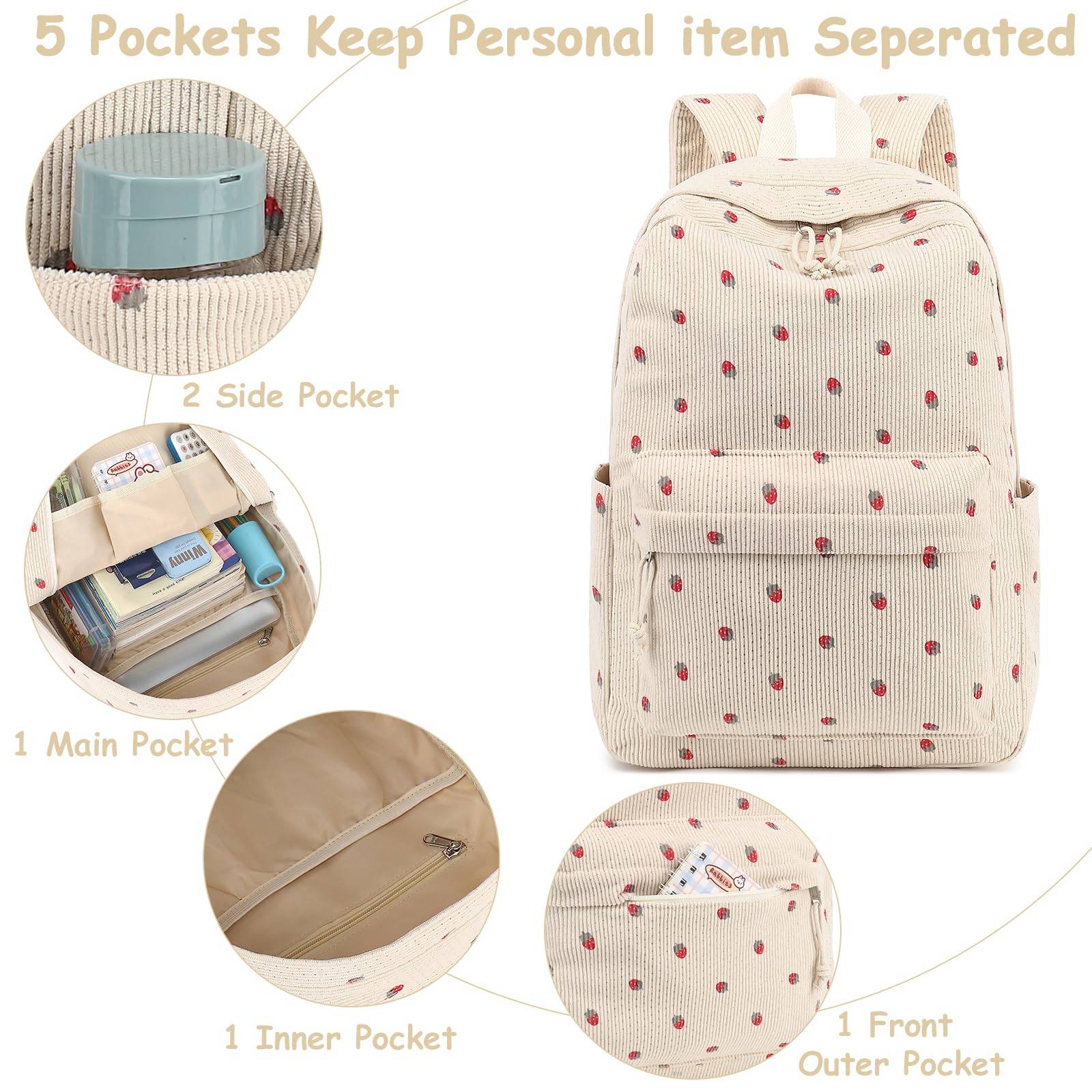 Bluboon School Backpack Teens Girls Boys Kids School Book Bags with Lunch Box Pencil Bag