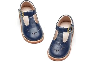 GINFIVE Toddler Girls Dress Shoes Little Kids Flats School Mary Janes Shoes