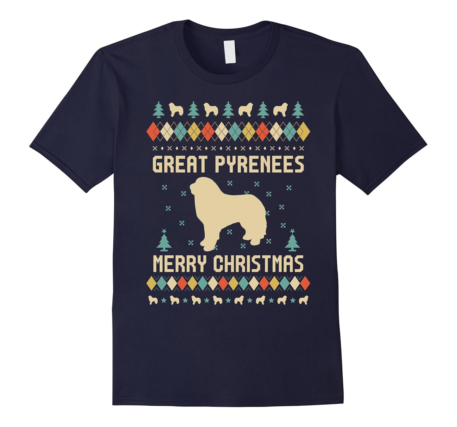 Great Pyrenees Ugly Christmas Sweater T-shirt Gift For Xmas-ANZ