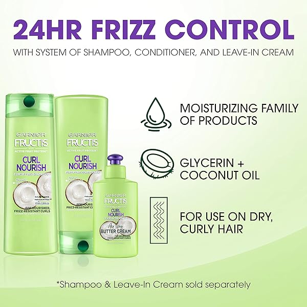 GARNIER HAIR CARE FRUCTIS TRIPLE NUTRITION CURL NOURISH CONDITIONER, 12 FLU