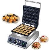 Mini Dutch Pancake Maker,25pcs Mini Pancake Maker Machine,1800W Commercial Electric Poffertjes Grill,Stainless Steel,Temp &amp; Time Control,for Home Kitchen Restaurant,Snack,Desserts.