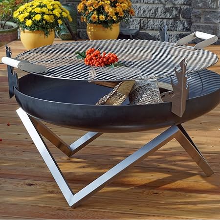 Grill-Aufsatz für Feuerschalen Ø79cm Grillrost Grillgitter Edelstahl Grill Rost