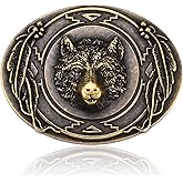 BBOTEN Western Belt Buckle for Men & Women - Rodeo Gun Belt Buckle with Texas Feather Engraved Design