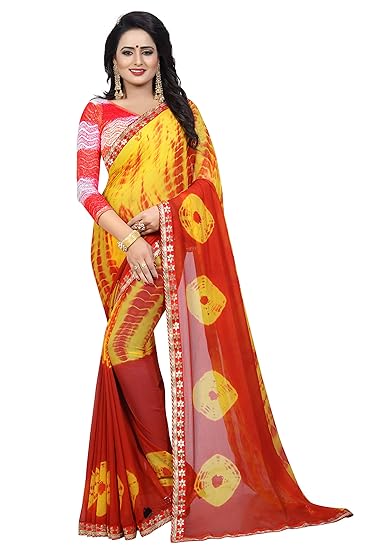 Winza Designer Womens Chiffon Saree With Blouse (JAQUARD3)