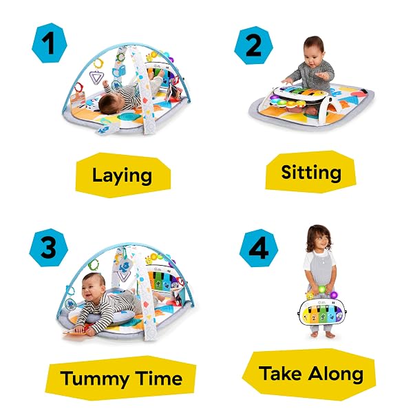 BABY EINSTEIN 4-IN-1 KICKIN’ TUNES MUSIC AND LANGUAGE PLAY GYM AND PIANO TUMMY TIME ACTIVITY MAT