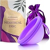 Ecoblossom Reusable Menstrual Disc - Menstrual Cup - Soft Period Disc for Women Designed with Flexible, Medical-Grade Silicone Period Cup (Small, Violet)