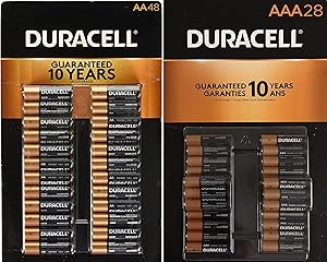 Duracell CopperTop Alkaline Batteries Variety Pack - 48 AA Batteries & 28 AAA Batteries Valuepack