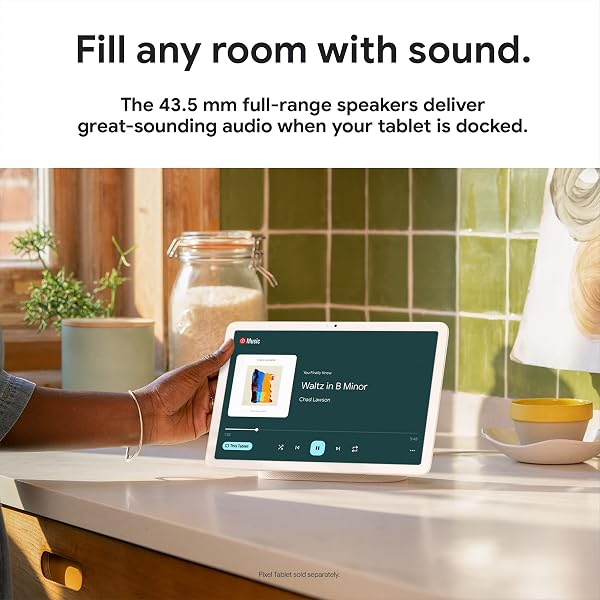 GOOGLE PIXEL TABLET CHARGING SPEAKER DOCK – ANDROID TABLET DOCK WITH FULL-RANGE SPEAKER – HAZEL