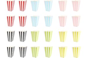 Colorful Striped Popcorn Boxes Cardboard Old Fashion Nostalgic small Popcorn Bags, Popcorn Tubs, Candy & Popcorn Containers f
