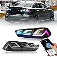 HCMOTIONZ LED Tail Lights Assembly for Mitsubishi Lancer EVO X 2008-2020 Rear Lamps with Sequential Turn Signal/Start Up Animation/Driver & Passenger Sides…