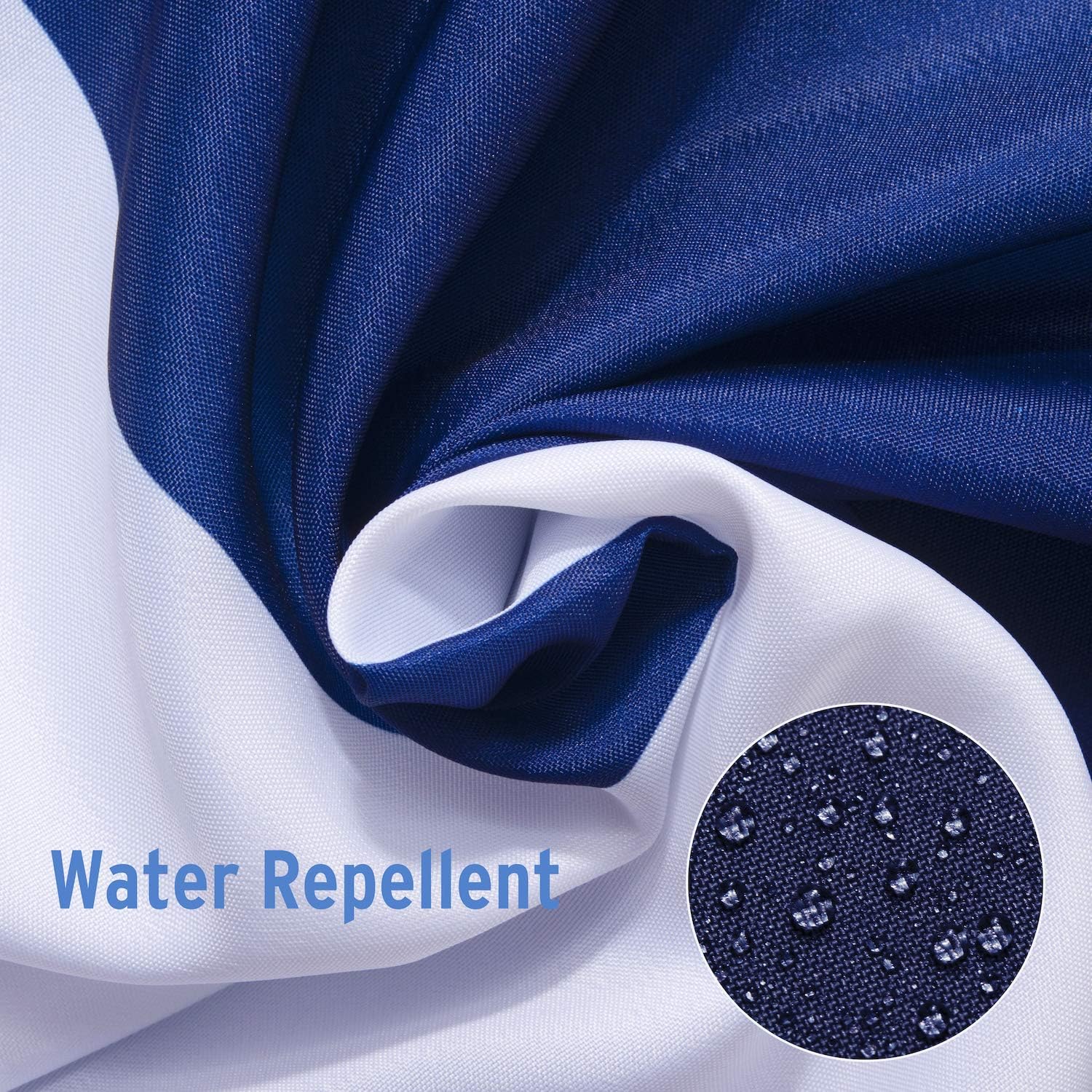 AmazerBath Fabric Shower Curtain, Navy Stripe Polyester Fabric Shower Curtains with 2 Heavy Duty Clear Stones, Decorative Curtains for Bathroom Hotel Quality, 72 X 72 Inches: Kitchen & Dining