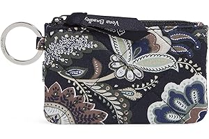 Vera Bradley Women's Cotton Deluxe Zip ID Case Wallet with RFID Protection