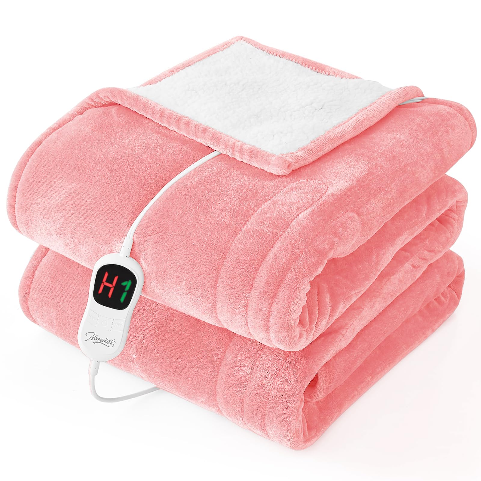 Photo 1 of Homemate Electric Heated Blanket Twin - 62"x84" Heating Bed Blankets Throw with 10 Heating Levels 8 Hours Auto Off Fast Heating Over-Heated Protection Ultra Soft Warm Flannel ETL Certified Pink