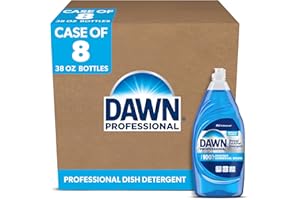 P&G PROFESSIONAL P&G Dawn Dishwashing Liquid Soap Detergent, Bulk Degreaser Removes Greasy Foods from Pots, Pans and Dishes in Commercial Restaurant Kitchens, Regular Scent, 38 oz. (Case of 8) (Packaging May Vary)