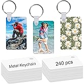 240 Pcs Metal Sublimation Keychain Blanks Bulk,Sublimation Ornament Blanks,Double Sided Sublimation Blanks Keychain