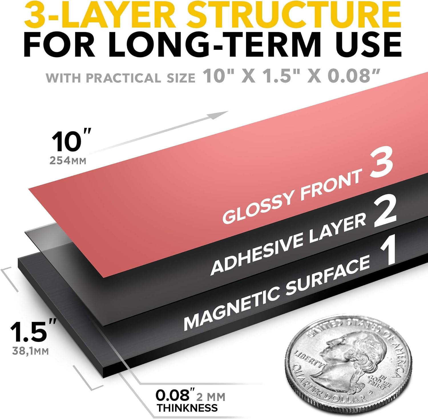 Super Sticky Magnetic Tape (10 feet x 1.5 inch), Stong Magnet Strip with Adhesive Backing for DIY & Crafts - Image 3