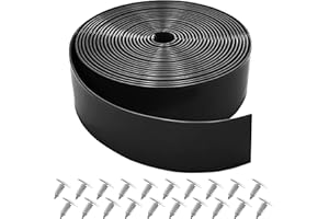 Lumpro Vinyl Straps for Patio Chair Repair Kit 2'' Wide 20 Ft Long Replacement Straps + 20 Free Rivets for Outdoor Lawn Furniture Chaise Lounge Repair (Black)
