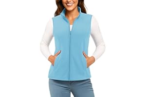 TACVASEN Women's Fleece Vest Lightweight Warm Vests Outerwear Sleeveless Zip Jacket Fall Winter Soft Vest with Pockets