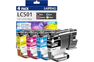LC501 Ink Cartridges 4-Pack Compatible with Brother LC501 LC501XL for MFC-J1260DW MFC-J1360DW MFC-J1410DW Printers (4-Pack, B