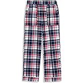 Arshiner Boys Pajama Pants Soft Long PJ Bottoms Plaid Lounge Pants for Boys 6-14 Years