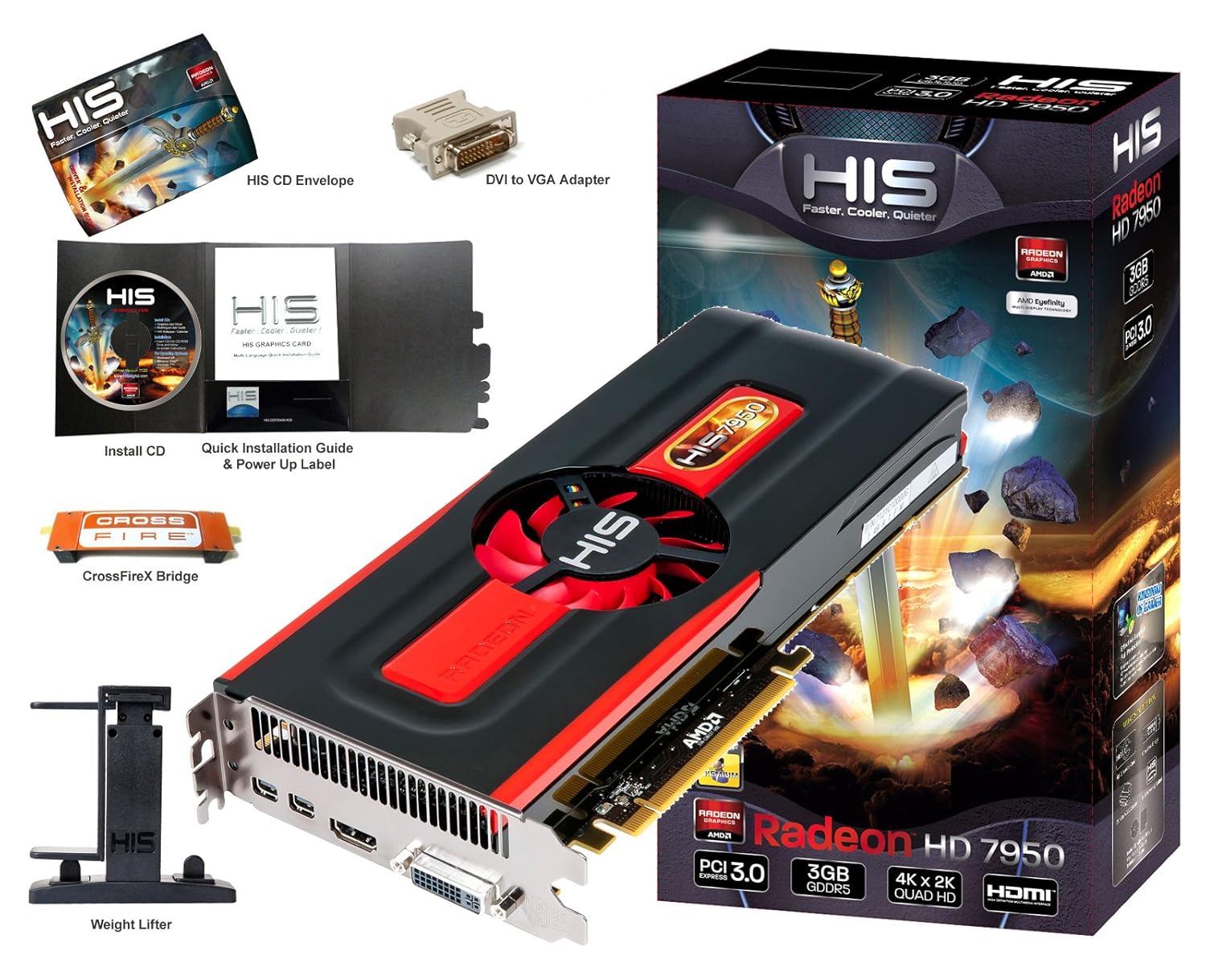 Amazon In Buy His Ati Radeon Hd7950 3gb Ddr5 H795f3g2m Graphics Card Online At Low Prices In India His Reviews Ratings