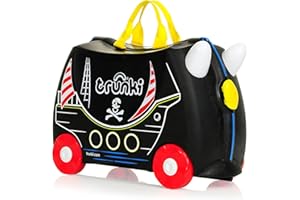 Trunki Ride-On Kids Suitcase | Tow-Along Toddler Luggage | Carry-On Cute Bag with Wheels | Kids Luggage and Airplane Travel Essentials: Pedro Pirate Ship Black