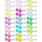 Colzzy 30 Pairs Valentines Day Sunglasses Colorful Heart Shaped Glasses Bulk for Women Bachelorette Party Romantic