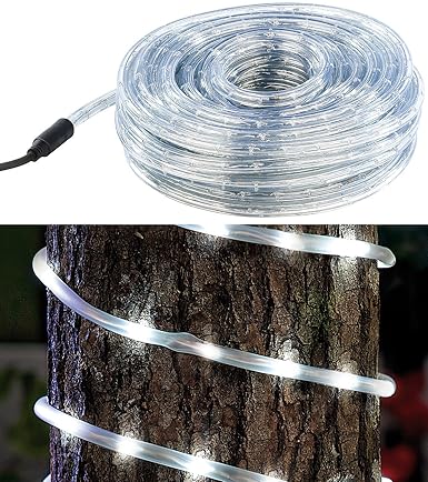Lunartec Lauflichtschlauch: LED-Lichtschlauch für Innen- & Außenbereich, 720 LEDs,20 m, weiß, IP44 (Lichtschläuche aussen)