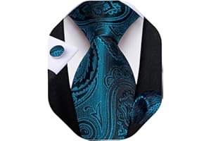 DiBanGu Tie Handkerchief Woven Classic Formal Paisley Necktie and Pocket Square Tie Sets for Men in Gift Box